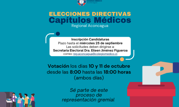 INFORMACIÓN: Elecciones directivas Capítulos Médicos Regional Aconcagua